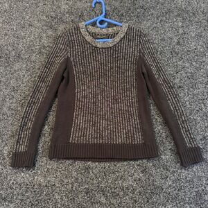 rag bone NEW YORK Knit Sweater Ribbed Texture Metallic Thread XS